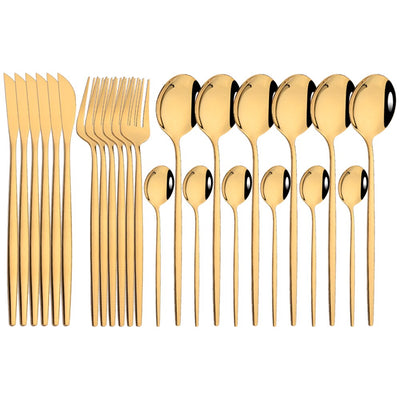 Vintage Gold Stainless Steel Cutlery Set