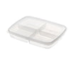 Portable 4-Grid Food Storage Box for Refrigerator and Freezer Organization