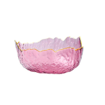 Golden Frame Glass Salad Fruit Bowl